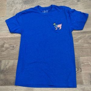 GOAT USA men’s X-small blue t-shirt with American flag 🇺🇸 goat 🐐
